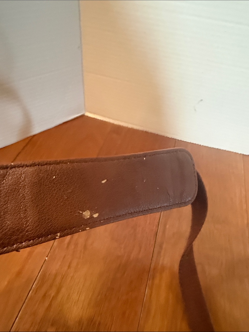 The Sak Deena fold-over crescent crossbody bag. tan leather peace sign stitch - Picture 10 of 11